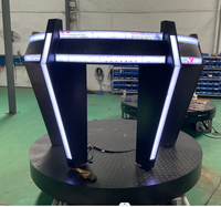 Tournez et soulevez la scène de façade de table de cabine de DJ pour la boîte de nuit avec le logo mené