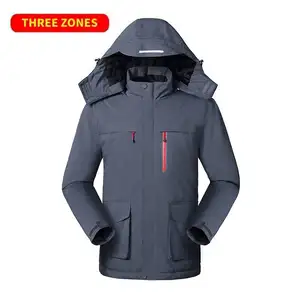 Heating Puffer Jacket For Winter Loose Custom USB Rechargeable Men Biker Waterproof Long Sleeve Warming Heated Down Jacket