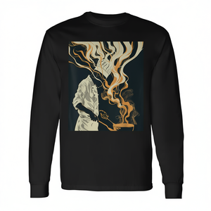 Camiseta de manga larga con estampado de arte culinario de cocina, chef, sous chef, cocina, comida, arte, línea abstracta - Product Image 2