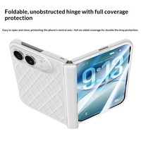 Étui de téléphone pliable Duo avec motif diamant, coque intégrée en PC, film de protection magnétique, protection intégrale anti-chute