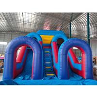 Toboggan gonflable géant Piscine gonflable à double couloir avec toboggan pour enfants et adultes Toboggan gonflable d'extérieur