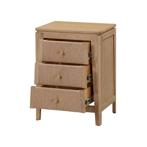 Mesa de Noche Moderna de Madera Maciza de la Más Alta Calidad con 3 Cajones para Dormitorio y Sala de Estar, Muebles para el Hogar - Product Image 1