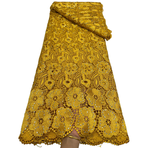 Encaje de red francés elegante y suave de NI.AI con bordado, perlas, cuentas y lentejuelas para vestidos de novia de lujo y vestidos de fiesta. - Product Image 1