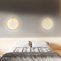 Lampu Dinding LED, lampu dinding latar belakang lingkaran Modern, lampu dinding cincin untuk lorong samping tempat tidur, koridor, ruang tamu, Kamar Tidur
