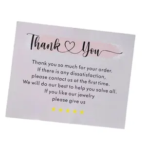 Custom Greeting Gold Foil Thank You Gift Cards And Stickers Envelope Business Wedding Thank You Cards