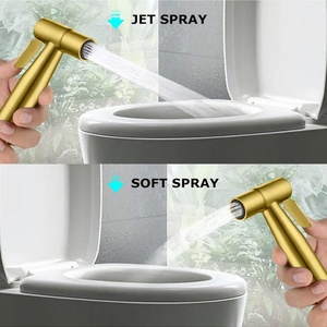 Kit de pulvérisateur de bidet en acier inoxydable doré pour toilettes, pulvérisateur à main avec crochet, tuyau, robinet en T, mini kit de pulvérisateur de robinet de toilettes - Product Image 5