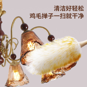 French Retro Style Chandelier Multi Head Amber Glass <b>LED</b> <b>Light</b> For Living Room Bedroom Zhongshan Lighting - Product Image 5