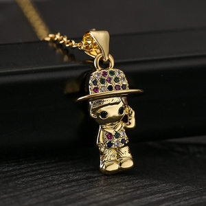 Collier avec pendentifs pour bébés, garçons, filles, enfants, en argent sterling 925 plaqué rhodium, zircon CZ micro-pavé, pour les occasions de fête - Product Image 6