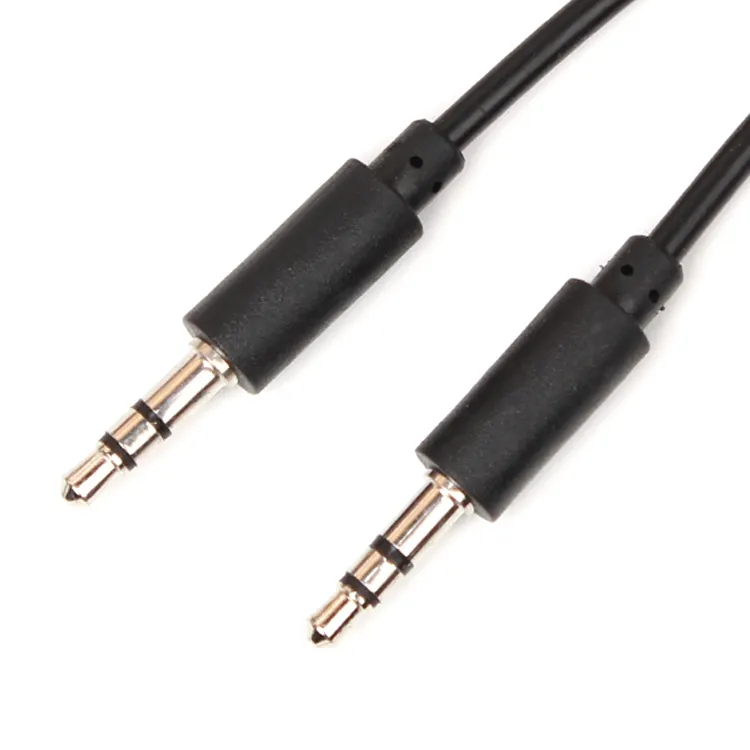 Kabel audio aux mobil harga pabrik 3.5mm 3 tiang menjadi 3.5mm 3 tiang untuk earphone speaker