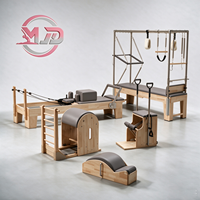 Ensemble d'appareils de Pilates 5 pièces en chêne de luxe, durable et écologique : Reformer classique, Cadillac, Table Trapèze, Chaise Wunda, Ladder