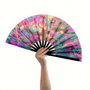 Custom Personalized Blank Printed Folding Large Bamboo Clack Fans for Sublimation Hand Clacking Fans - Product Image 4
