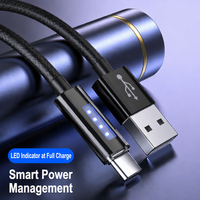 Kabel USB-C ke USB-C LED Light up 120W Pengisian Cepat, Kabel Nilon Terjalin untuk Ponsel, Tablet, Laptop, Mobil 1M 2M OEM Grosir Pabrik