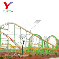 Grande Montagnes Russes Extérieures pour Parc d'Attractions, Manèges pour Adultes, Montagnes Russes à 4 Boucles, Équipement de Parc à Thème à Vendre