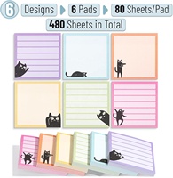 Bloc-notes adhésif de 3x3 pouces pour chat mignon, cadeau élégant, forme personnalisée, prix d'usine