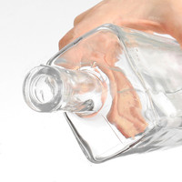 Bouteille en verre cristallin transparent de 750 ml avec bouchon en liège pour vin, boissons aux fruits, brandy, XO, whisky, rhum, gin - Qualité supérieure