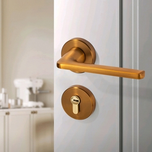 Modern Zinc Alloy Gold Polished Sliding Door <b>Handle</b> with <b>Lock</b> for Villa and Hotel Main Doors - Product Image 5