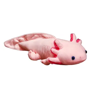 Desain baru 6 warna boneka hewan axolotl lucu ambystoma mexicanum mainan mewah axolotl lucu mainan mewah axolotl