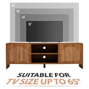 Simple Modern Rounded <b>Corner</b> <b>TV</b> <b>Stand</b>,Particle Board Media Console with Storage&Rounded Edges for Mid-Century Modern Living Room - Product Image 5