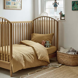 Baby Toddler <strong>Cot</strong> Crib <strong>Bedding</strong> <strong>Sets</strong> 4-Piece Luxury 100% Linen OEKO-TEX Certified 200T Thread Count Fitted Sheet Customized Color - Product Image 2