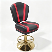 Qualité commerciale 360 °   Chaise pivotante pour machine à sous de casino, en cuir PU noir et rouge, ergonomique, durable, facile à nettoyer, tabouret de bar pour jeux