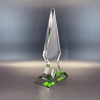 Plaque en verre vierge pour récompenses en gros, logo 3D personnalisé, impression UV, trophée en cristal, plaque de récompense, trophée pour souvenir d'entreprise