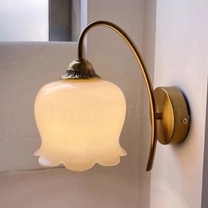 French Lily Of The Valley <b>Wall</b> Lamp E14 Led <b>Light</b> Source Tricolor <b>Switch</b> Control Bedroom Living Room Vintage Style - Product Image 1