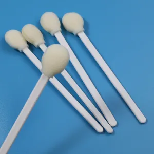 5" Disposable White PP Stick Round Lollipop Medical Foam Swab Applicator