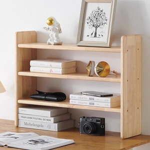 <b>Desktop</b> Storage <b>Shelf</b> Solid Wood 3 Tier Bookshelf Modern Minimalist Desk Organizer For Office Home Study Space - Product Image 1