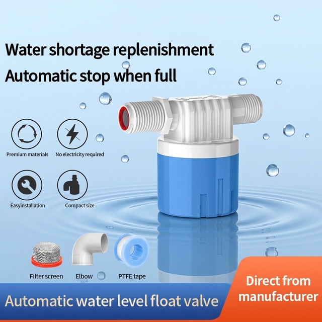 High Load Plastic Ball Water Trough Float Valve with True Union Connection 1/2in Port Size for Pasture Livestock Raising System