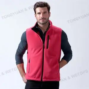 Vente en gros de veste d'hiver personnalisée gilet polaire pour hommes 100% gilet coupe-vent de chasse de pêche en polyester gilet polaire noir pour hommes