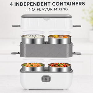 Lonchera Eléctrica Multifuncional de Acero Inoxidable, Calentador de Alimentos de 200W para Adultos, Uso Doméstico y Comercial, Portátil y Desmontable - Product Image 3