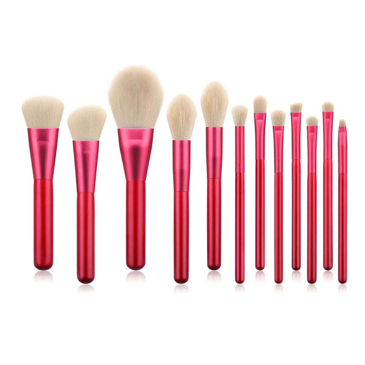 Professional Wholesale Best Price 12pcs royal red makeup brush set