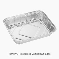 Bac Jetable en Aluminium Demi-Taille de 2,8 L R31G 320, Barquette à Emporter pour 8 Portions, Boîte en Fer Blanc 1240 avec Couvercle en Carton REC32265I