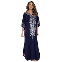 Robes de plage amples brodées pour femmes, style ou logo personnalisé, fabrication ODM, grandes tailles, paréos de bain, robes de vacances