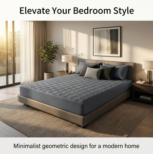 Protège-matelas imperméable matelassé en tricot uni de qualité supérieure, couvre-lit en polyester ajusté pour la maison - Product Image 6