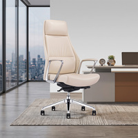 Chaise de travail moderne rembourrée, finition en cuir souple, avec hauteur et inclinaison réglables