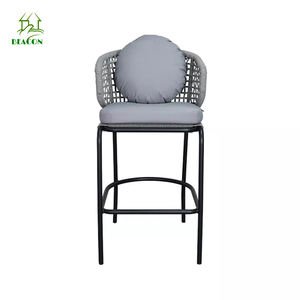 <span class=keywords><strong>Chaise</strong></span> de bar tressée en corde <span class=keywords><strong>chaise</strong></span> de bar tricotée pour <span class=keywords><strong>terrasse</strong></span> extérieure à la mode pour café-bar d'hôtel - Product Image 1