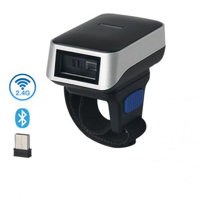 Xkancode One Million Pixels Scanner 2D Wearable Wireless Barcode Scanner Cordless Wearable Ring QR Code BT 2.4G Barcode Reader