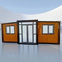 Maison pliable modulaire préfabriquée à double aile extensible et flexible, espace de travail mobile de 20 pieds, mini-villa, cabane