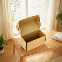 Modèle gratuit, échantillon gratuit, papier kraft noir imprimé de logo personnalisé, boîte postale d'expédition d'emballage de ceinture en carton ondulé écologique