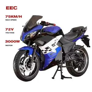 EEC高性能72v75km/H精密機械加工高速3000w大人用電動バイク