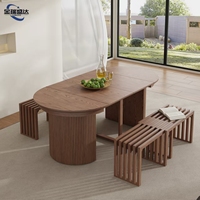 Table à manger extensible et pliable en bois massif de style nordique Jinruishengda, 13 mètres, extensible à volonté