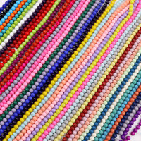 Perles en verre bleues de 4 mm, 6 mm, 8 mm, 10 mm, couleur unie, sans trace, avec trou percé, pour la fabrication de bijoux, perles colorées
