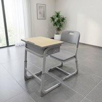Mobilier élémentaire en métal moderne pour salle de classe avec tige d'école Ensemble de chaises et de tables de bureau pour étudiants