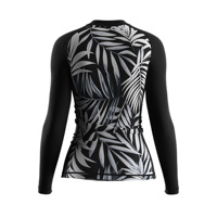 Rashguard de surf à manches longues pour femmes, noir, protection solaire, impression par sublimation personnalisée pour les marques et clubs de sports nautiques