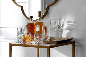 Weingläser-Set mit 4 11 Unzen klares Kristallglas hochwertiger Kristall Weinglas Kristallglas für Tisch Whiskey-Glasbecher