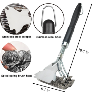Simple Deluxe Grill Brush Scraper <b>BBQ</b> Stainless Steel Grill Cleaner Accessories Utensils for Cleaning with Exchangeable Handle - Product Image 3