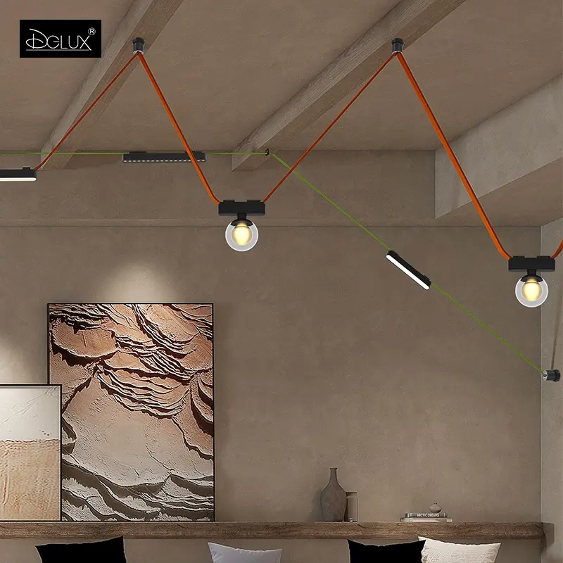 DGLUX Modern Indoor 24v Tuya Zigbee Track Light Systems Baixa Tensão Art Sconce Woven Pendant Light