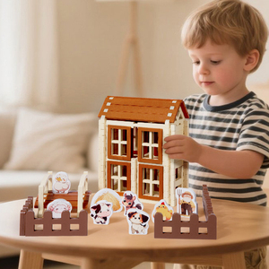 2025 nouvelle ferme éducative enfants <span class=keywords><strong>Kit</strong></span> de construction complet bricolage <span class=keywords><strong>bois</strong></span> Construction bloc jouet - Product Image 4
