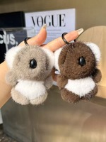 Porte-clés élégant et mignon en peluche PU, mini pendentif 3D portable pour sac à dos, voiture, clés, avec figurine douce et moelleuse d'ours koala